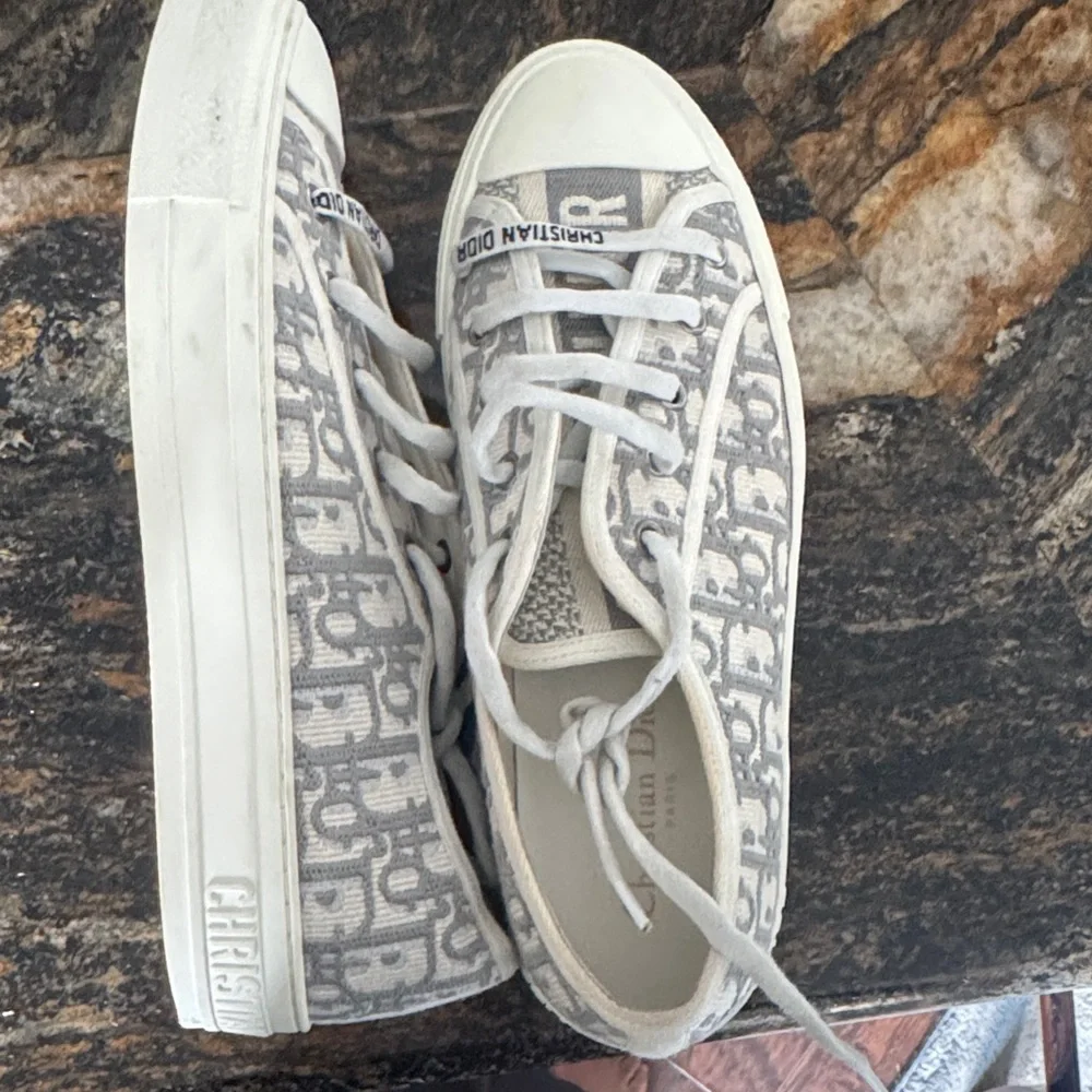 Dior White and Gray Women's Sneakers - Picture 2 of 4